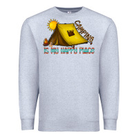 Heather Grey camping is my happy place Premium Sweatshirt - CowhideDigitalArt
