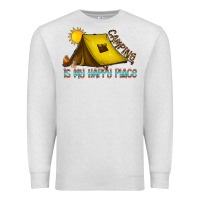 Oatmeal Heather camping is my happy place Premium Sweatshirt - CowhideDigitalArt