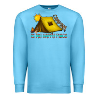 Ocean Blue camping is my happy place Premium Sweatshirt - CowhideDigitalArt