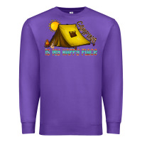 Purple camping is my happy place Premium Sweatshirt - CowhideDigitalArt