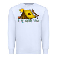 White camping is my happy place Premium Sweatshirt - CowhideDigitalArt