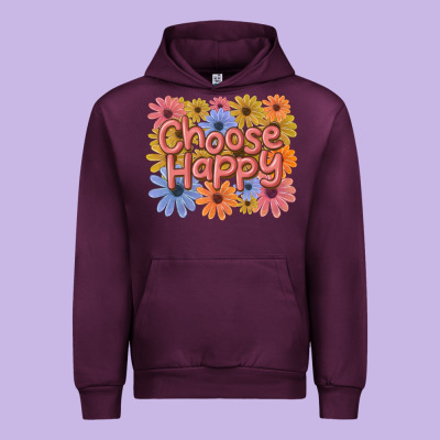 Choose Happy Urban Hoodie Designed By Maliassmallbusiness