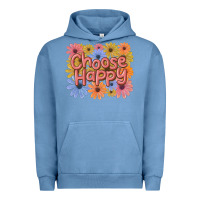 Pigment Pebble Blue choose happy Urban Hoodie - MaliasSmallBusiness