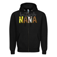 Black ballpark nana with leopard Zipper Hoodie - texasbilliewilder