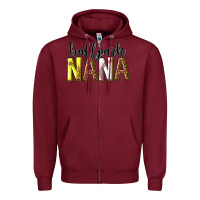 Burgundy ballpark nana with leopard Zipper Hoodie - texasbilliewilder
