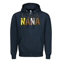 Navy ballpark nana with leopard Zipper Hoodie - texasbilliewilder