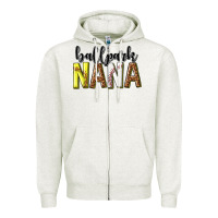 Oatmeal Heather ballpark nana with leopard Zipper Hoodie - texasbilliewilder