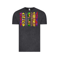 Vintage Black mardi gras crawfish cake and mask with leopar and fleur de lis brushst Vintage Tee - Artiststas