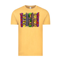 Vintage Mustard mardi gras crawfish cake and mask with leopar and fleur de lis brushst Vintage Tee - Artiststas