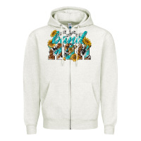 Oatmeal Heather band mom Zipper Hoodie - texasbilliewilder