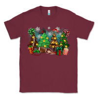Burgundy christmas trees with football Classic Tee - Zillion Design Studio