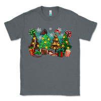 Charcoal Heather christmas trees with football Classic Tee - Zillion Design Studio