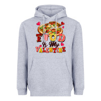 Heather Grey food is my valentine Heavyweight Hoodie - FaDigitalArtStudio