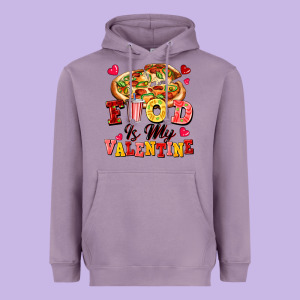 Food Is My Valentine Heavyweight Hoodie Designed By Fadigitalartstudio
