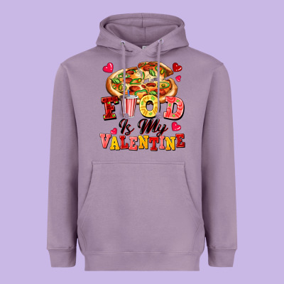 Food Is My Valentine Heavyweight Hoodie Designed By Fadigitalartstudio
