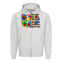 Dove Grey always unique totally intelligent sometimes myster Zipper Hoodie - Zillion Design Studio