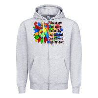 Heather Grey always unique totally intelligent sometimes myster Zipper Hoodie - Zillion Design Studio
