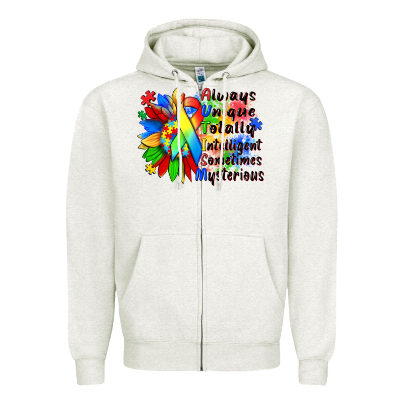 Always Unique Totally Intelligent Sometimes Myster Zipper Hoodie by Zillion Design Studio | Teevron
