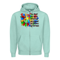 Seafoam always unique totally intelligent sometimes myster Zipper Hoodie - Zillion Design Studio