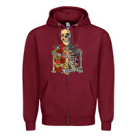 Burgundy inhale peace exhale chaos Zipper Hoodie - RanaPortraitStore