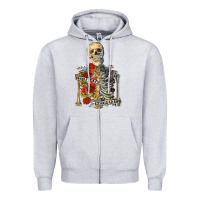 Heather Grey inhale peace exhale chaos Zipper Hoodie - RanaPortraitStore