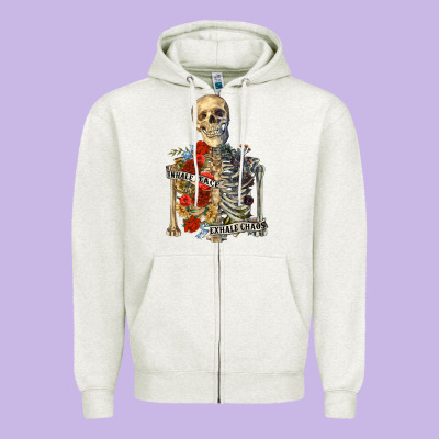 Zipper Hoodie inhale peace exhale chaos