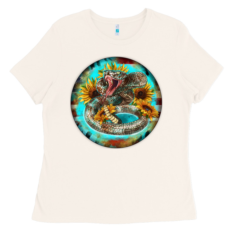 Rattlesnake And Sunflower Ladies Tee by BarkalooDesign | Teevron
