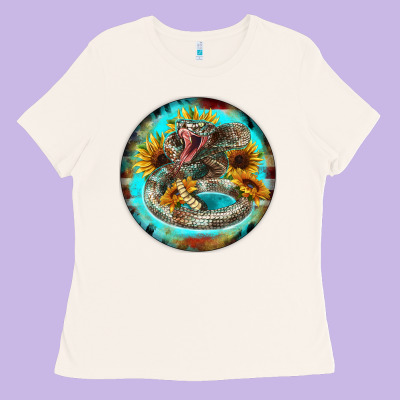 Rattlesnake And Sunflower Ladies Tee Designed By Barkaloodesign