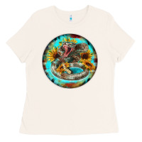 Bone rattlesnake and sunflower Ladies Tee - BarkalooDesign
