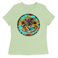 Matcha rattlesnake and sunflower Ladies Tee - BarkalooDesign