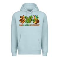 Blue Mist peace love st patricks day Premium Hoodie - NancyCooperArtShop