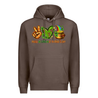 Coffee peace love st patricks day Premium Hoodie - NancyCooperArtShop