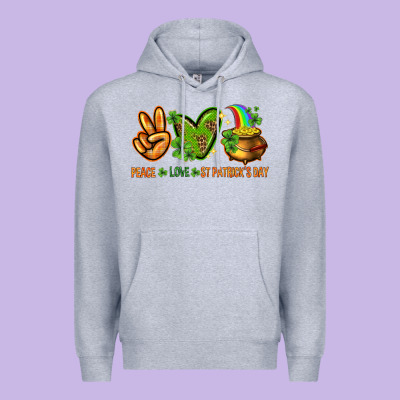 Peace Love St Patricks Day Premium Hoodie Designed By Nancycooperartshop