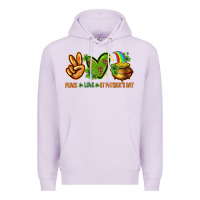 Lilac peace love st patricks day Premium Hoodie - NancyCooperArtShop