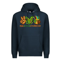 Navy peace love st patricks day Premium Hoodie - NancyCooperArtShop