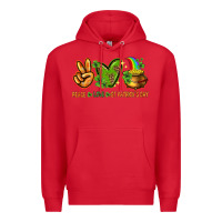 Red peace love st patricks day Premium Hoodie - NancyCooperArtShop