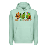 Seafoam peace love st patricks day Premium Hoodie - NancyCooperArtShop