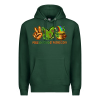 Sports Green peace love st patricks day Premium Hoodie - NancyCooperArtShop