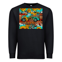 Black western farm life truck sunflowers  mousepad Premium Sweatshirt - HRA Design Shop