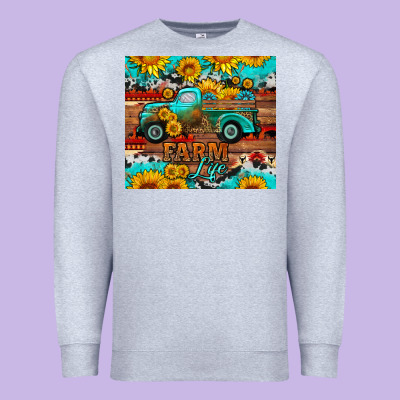 Western Farm Life Truck Sunflowers  Mousepad Premium Sweatshirt Designed By Hra Design Shop