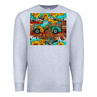Heather Grey western farm life truck sunflowers  mousepad Premium Sweatshirt - HRA Design Shop