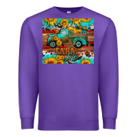 Purple western farm life truck sunflowers  mousepad Premium Sweatshirt - HRA Design Shop