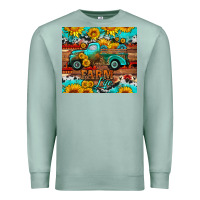 Seafoam western farm life truck sunflowers  mousepad Premium Sweatshirt - HRA Design Shop