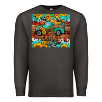 Smoke western farm life truck sunflowers  mousepad Premium Sweatshirt - HRA Design Shop