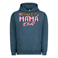 Pigment Midnight Navy stressed out mama club Urban Hoodie - MaliasSmallBusiness
