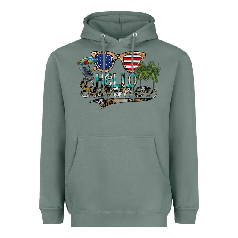 Hello Summer Heavyweight Hoodie by SublimationCraftShop | Teevron