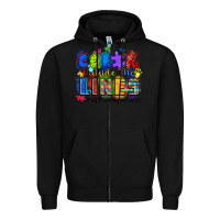 Black color outside the lines autism awareness Zipper Hoodie - Zillion Design Studio