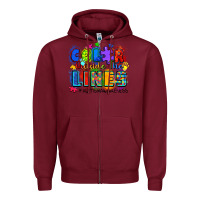 Burgundy color outside the lines autism awareness Zipper Hoodie - Zillion Design Studio