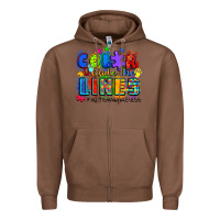 Chestnut color outside the lines autism awareness Zipper Hoodie - Zillion Design Studio