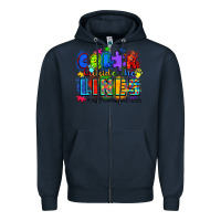 Navy color outside the lines autism awareness Zipper Hoodie - Zillion Design Studio